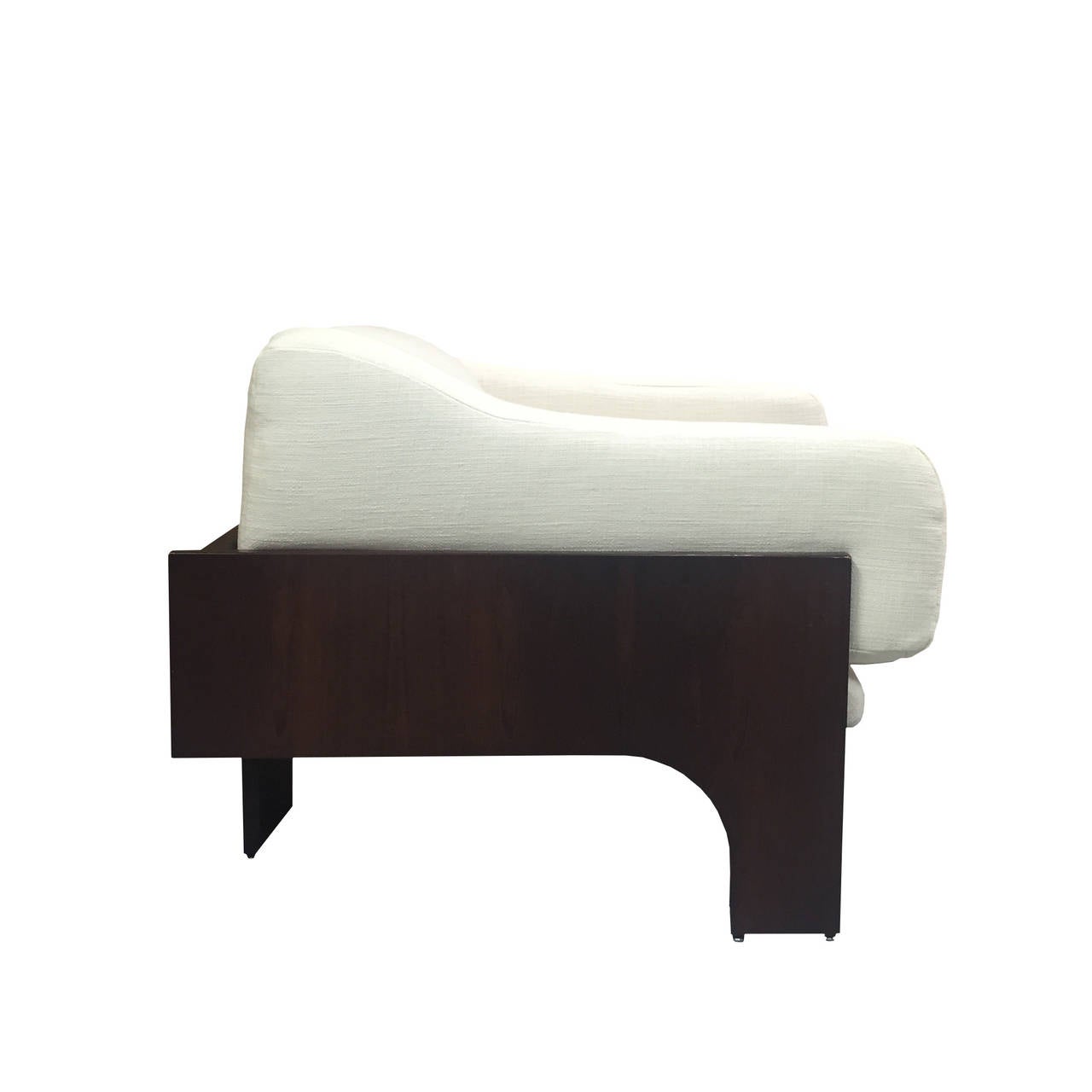 Claudio Salocchi for Sormani rosewood chair in white upholstery. 

Pair available, sold individually.