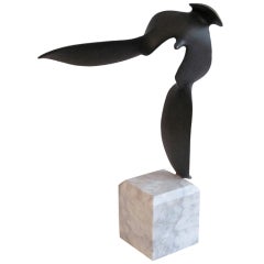 1960s Abstract Bronze Bird Sculpture