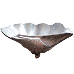 Retro Pewter Seashell Bowl