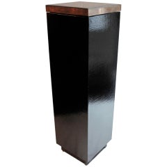 Faux Snakeskin Pedestal with Bronze Top