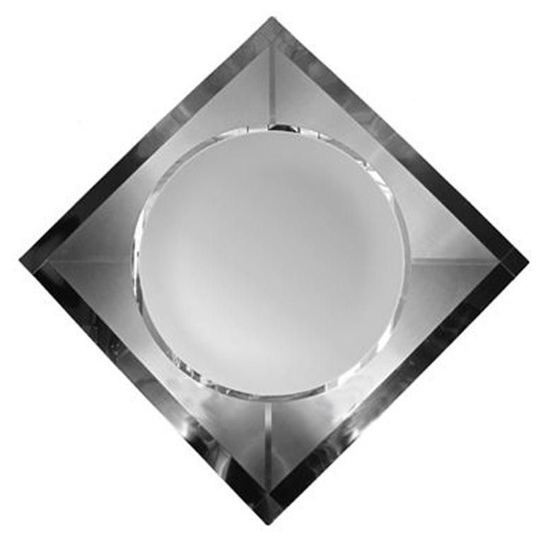 Vintage Brushed Steel Mirror