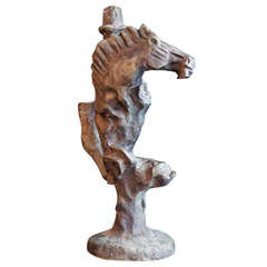 Vintage Bronze Abstract Horse Candelabra