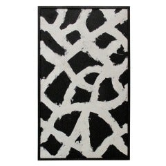 Abstract Black and White Paths Painting 