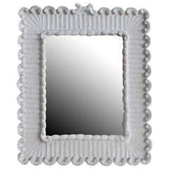 French "Ivory" Plaster Wall Mirror