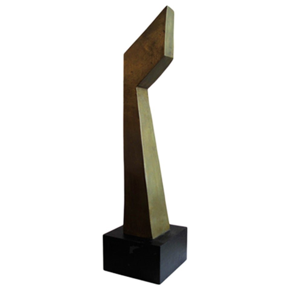 Bronze Geometric Angled Top Sculpture