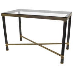 Gunmetal and Brass Neo-Classical Console Table