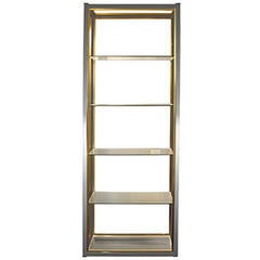 1970s Brass and Chrome Etagere