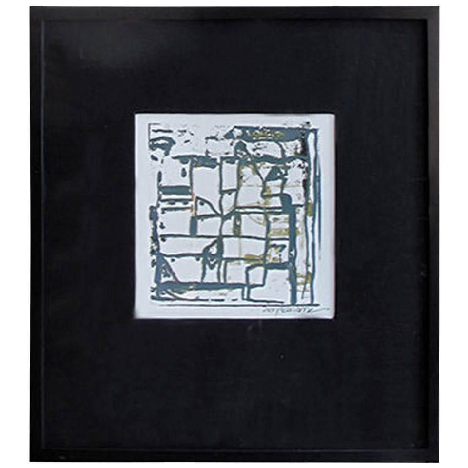 "Structure Series No. 3" Silkscreen Monoprint by Sandra Constantine For Sale