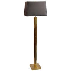 1970
s Brass Cut-Corner Floor Lamp