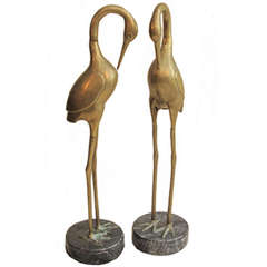 Pair of 1970's Brass Cranes