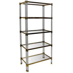 1970's Lucite and Brass Etagere