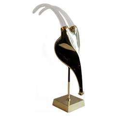 Retro Brass Gazelle Sculpture