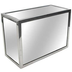 1970s Rectangular Mirror and Chrome Side Table 4