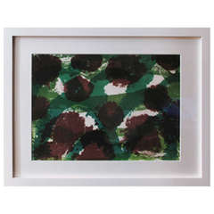 Maroon and Green Lithograph by Martin Levitt 2