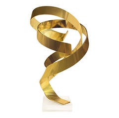 Double-Wide Gold Ribbon Sculpture by Dan Murphy
