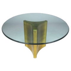 Mastercraft Brass Pedestal Dining Table
