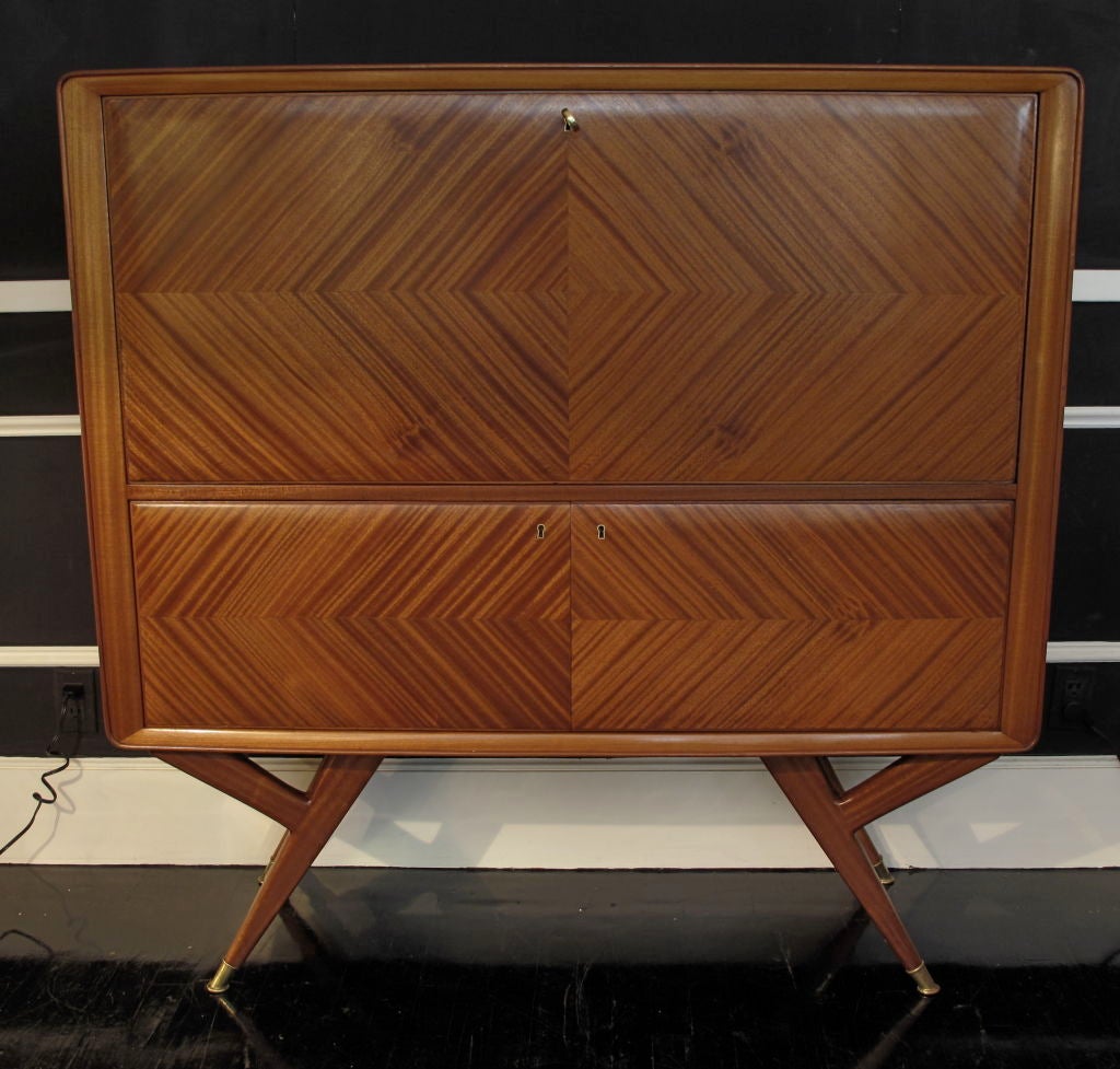Italian Walnut Bar Cabinet