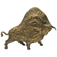 1970s Brass Bull Sculpture