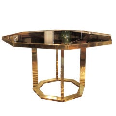 1970's French Octagonal Brass Dining Table