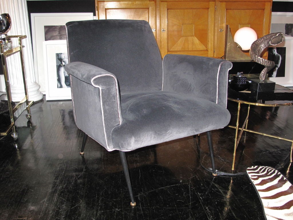 Italian 1960's Armchair with Square Cut-out Arm 1