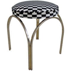 Vintage Italian Brass Arch Base Stool