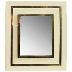 1970s Ivory Frame with Brass Inlay and Profile