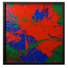 Vintage 1980's Abstract Spin Art Painting