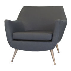 Vintage Curved Frame Armchair in the style of Gio Ponti