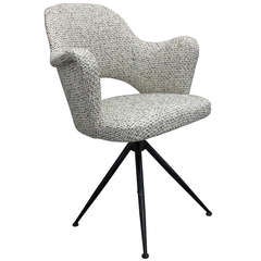 French 1960's Desk Chair in Boucle