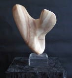 Vintage Abstract Marble Sculpture on Lucite Base