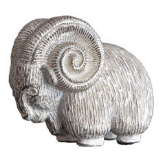 Vintage Italian Ceramic Ram Sculpture