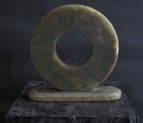 Vintage Verde Antica Marble Disc Sculpture