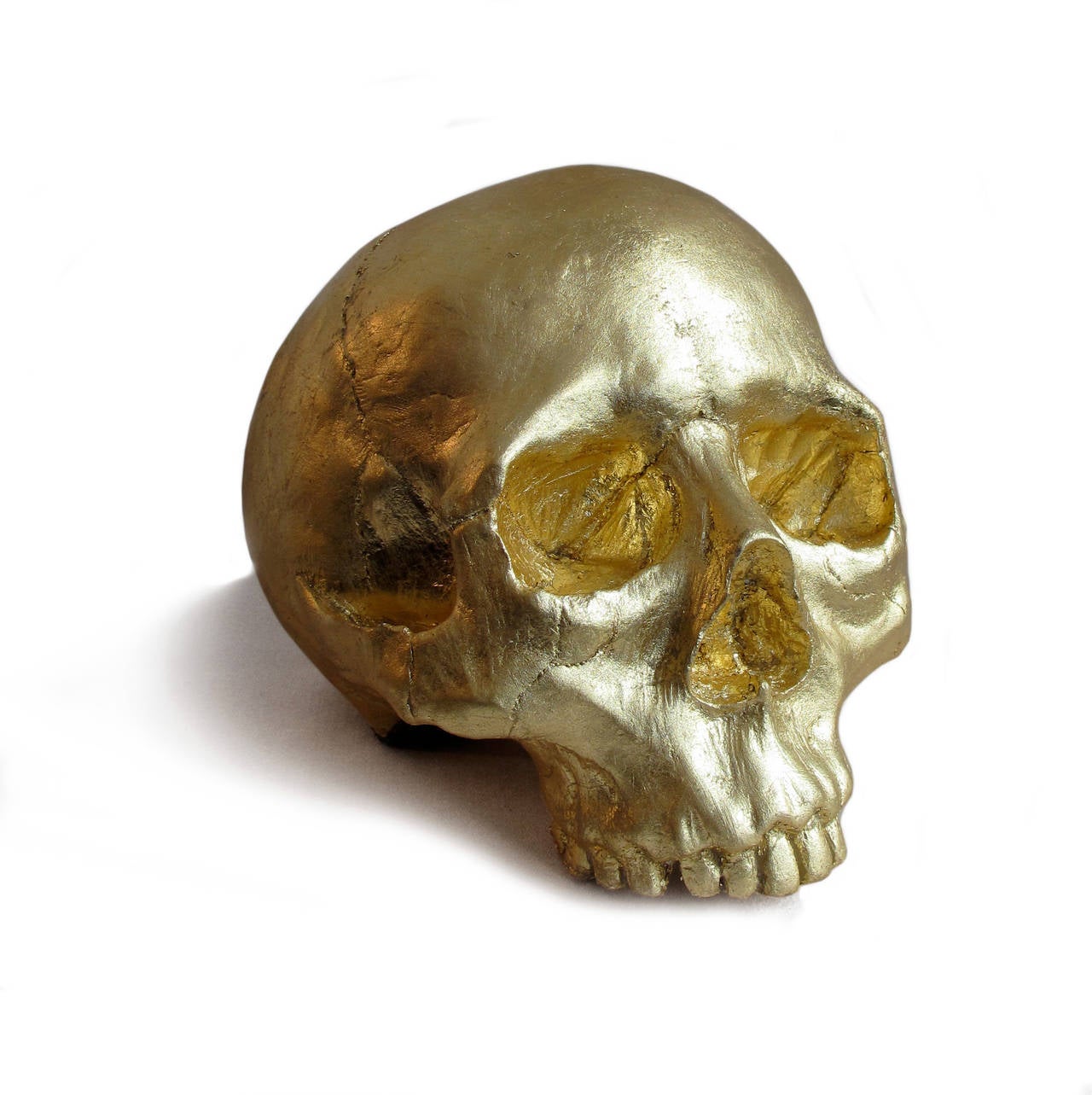 Gilded Skull Sculpture
