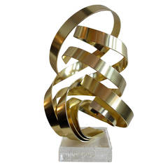 Five Strand Brass Robbon Sculpture by Dan Murphy