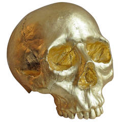 Gilded Skull Sculpture