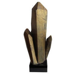 Gilded Grande Point Sculpture on Black Glass Handcrafted by George Sellers 9