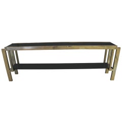 Long Two Tier Brass Console Attributed to Willy Rizzo for Cittone