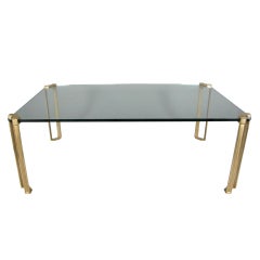 1970's Bronze and Glass Coffee Table by Peter Ghyczy