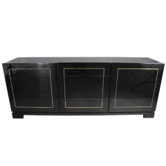 Black Lacquer Sideboard with Brass Detail