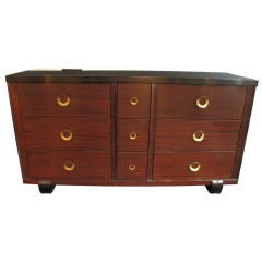 1930's French Mahogany Buffet with Brass Hardware