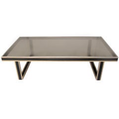 1970
s French Rectangular Brass and Black Coffee Table 1970
s French Rectangular Brass and Black Coffee Table