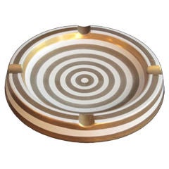 Vintage Oversized Gold Bullseye Ashtray