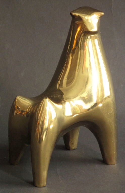 Vintage 1970's American modernist brass bull.