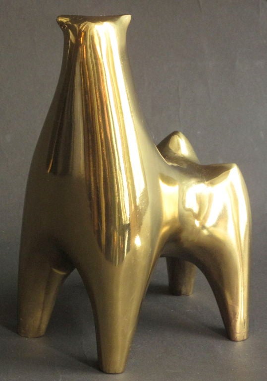 20th Century 1970's American Modernist Brass Bull