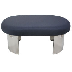 Vintage Ottoman on Curved Chrome Legs