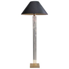 1970's French Brass Three Column Floor Lamp