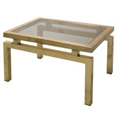 1970
s French Brass Side Table with Cantilevered Plateau