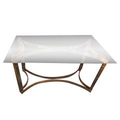 Hammered Brass Elliptical Desk