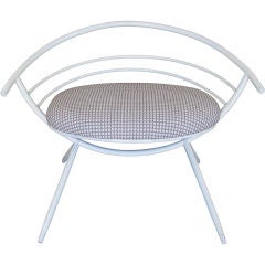 1960's Italian White Steel Slipper Chair