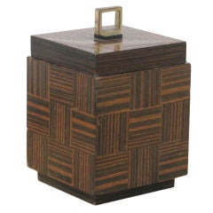 Vintage Square Palissander Box with Brass Square Pull